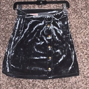 Velvet mini skirt